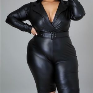 Faux Leather Romper